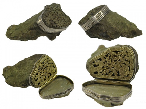 Scottish Silver Gilt Hardstone Vinaigrette 1856
